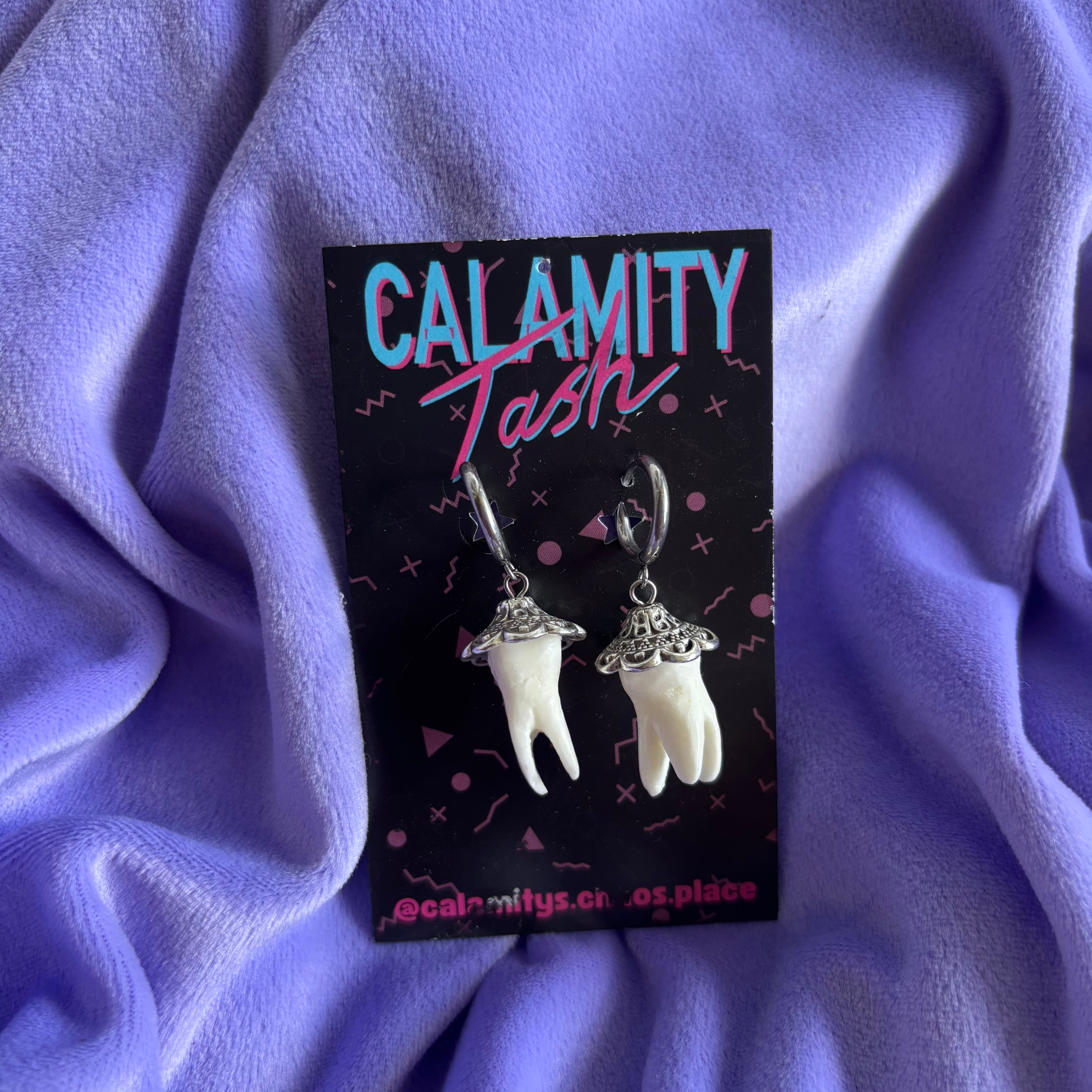 Stirling Silver Tooth Hoops