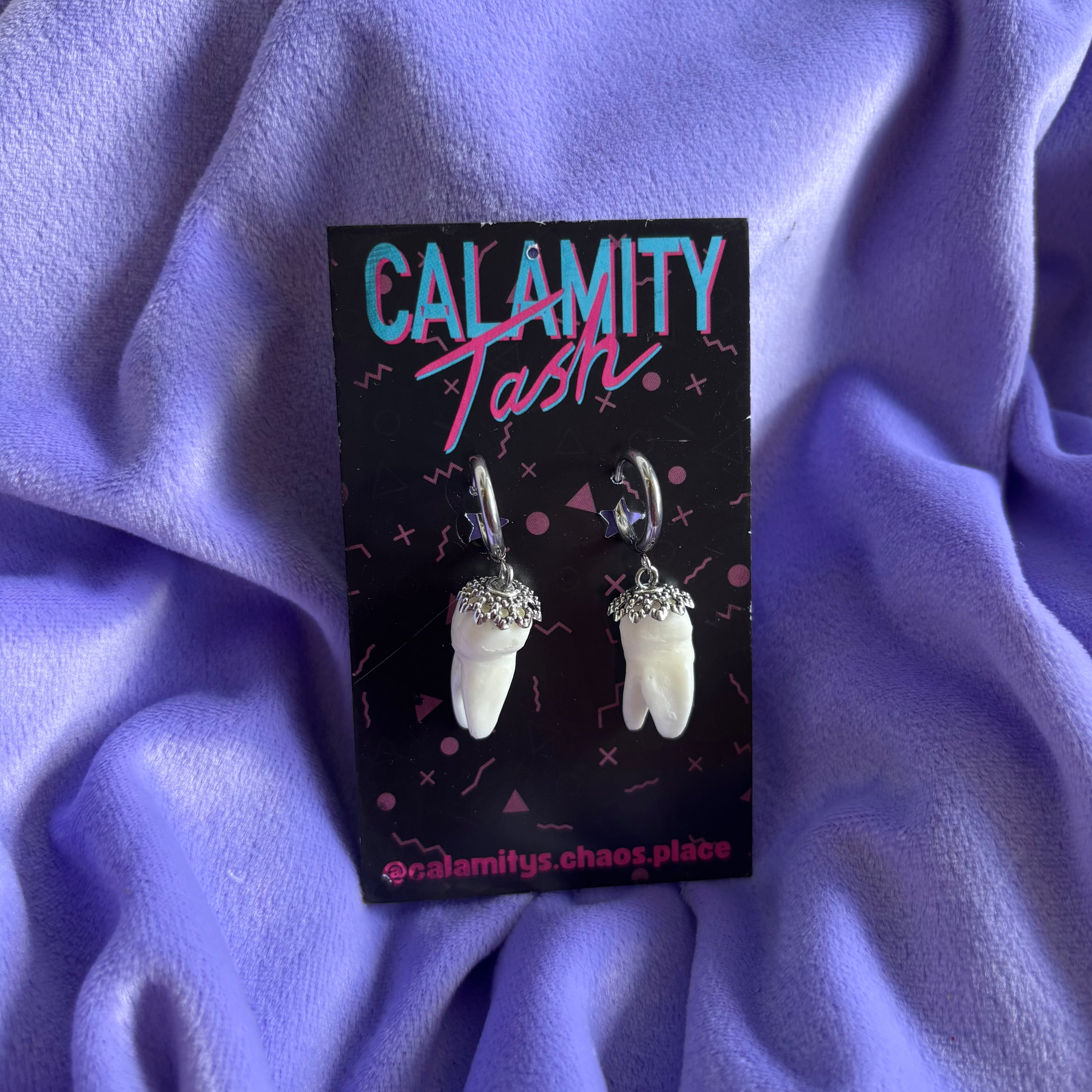 Stirling Silver Tooth Hoops