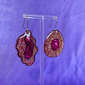 Tits n Lips Earrings Glittered