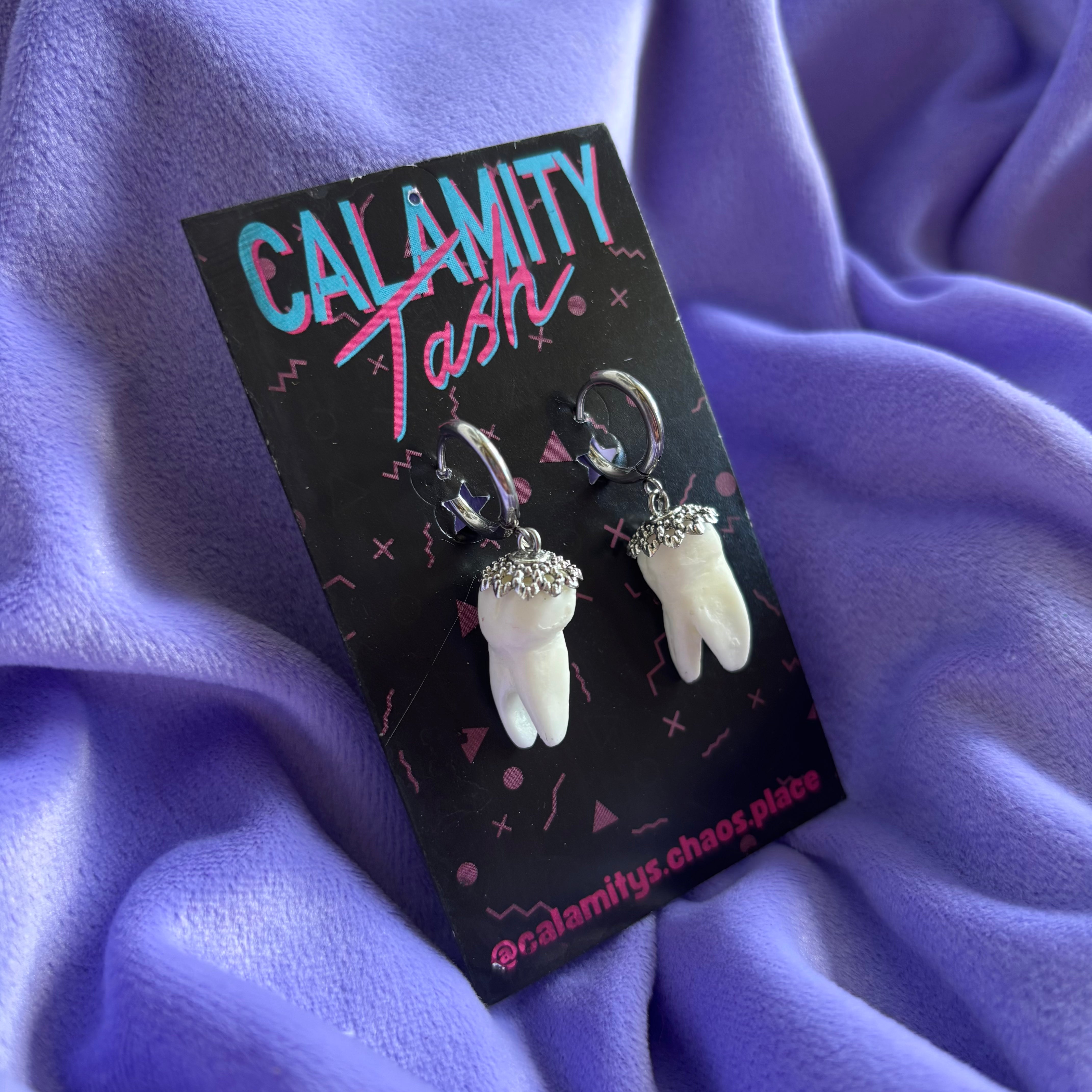 Stirling Silver Tooth Hoops