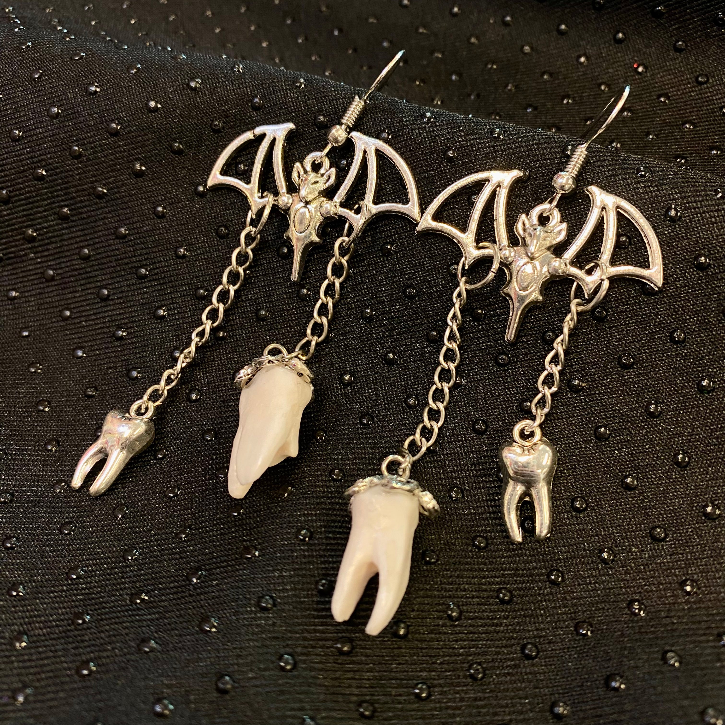 Tooth Collecting Bat Earrings