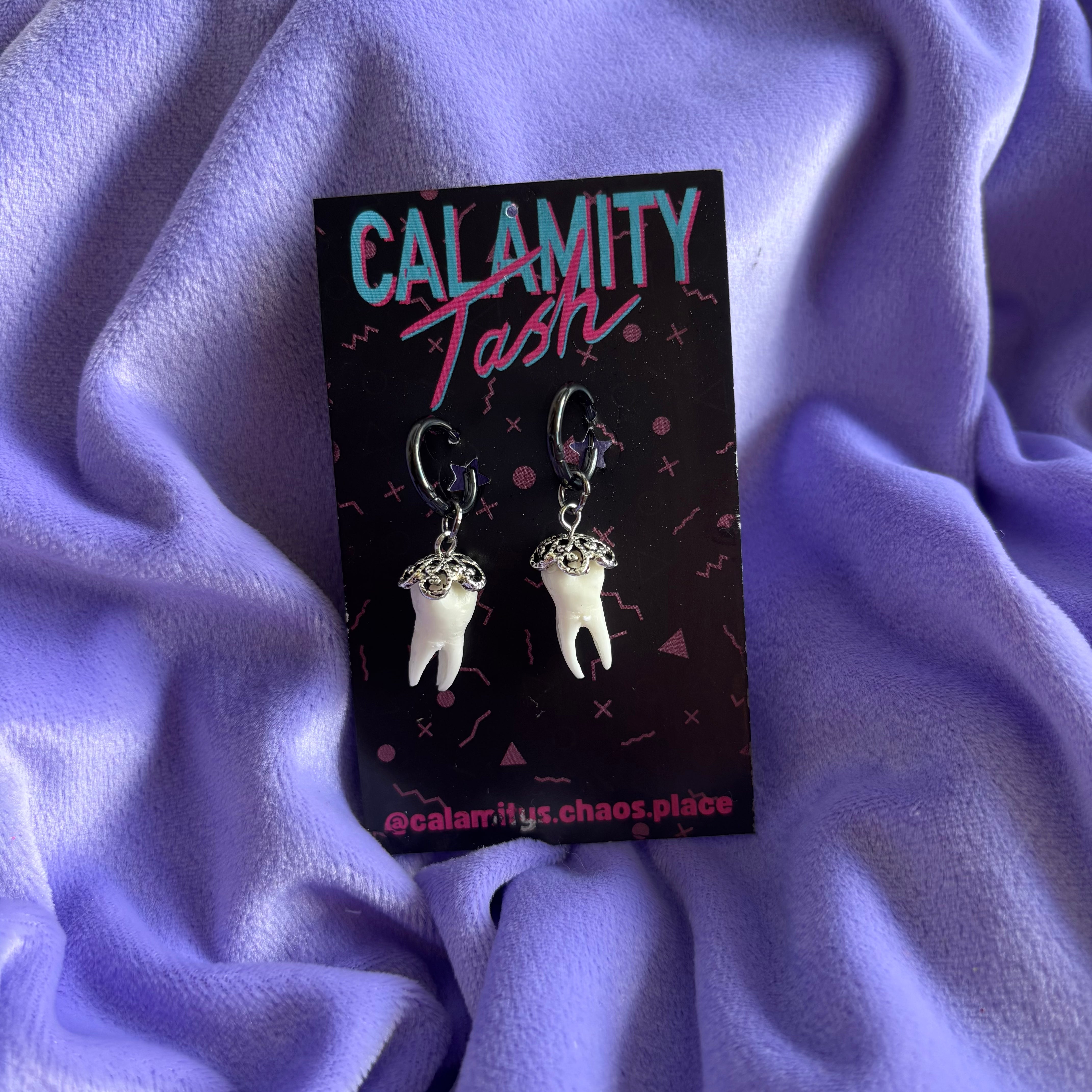 Stirling Silver Tooth Hoops