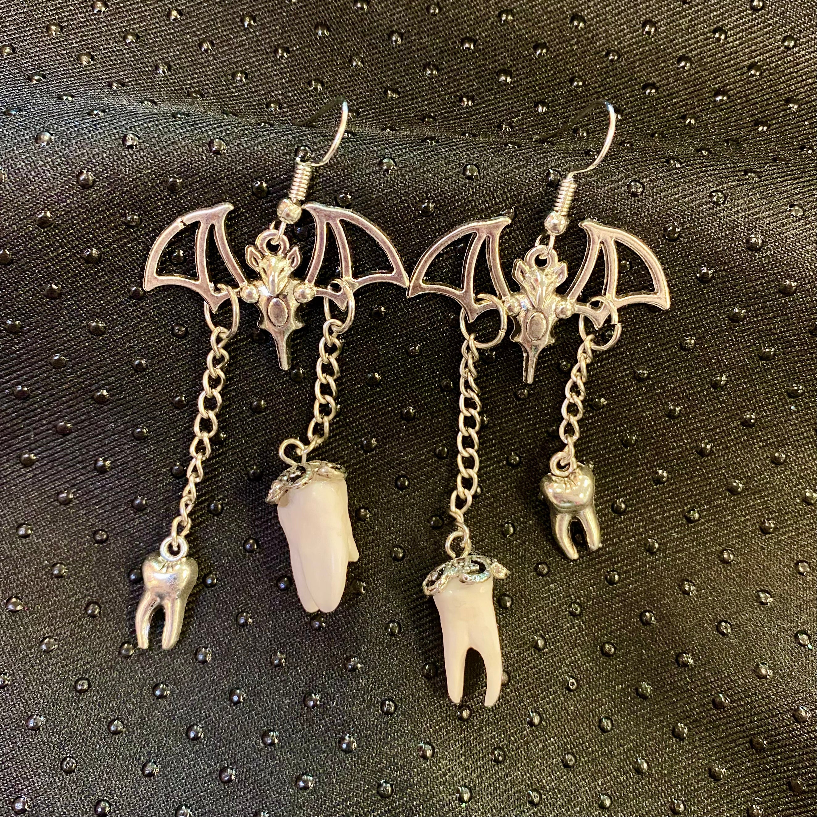 Tooth Collecting Bat Earrings