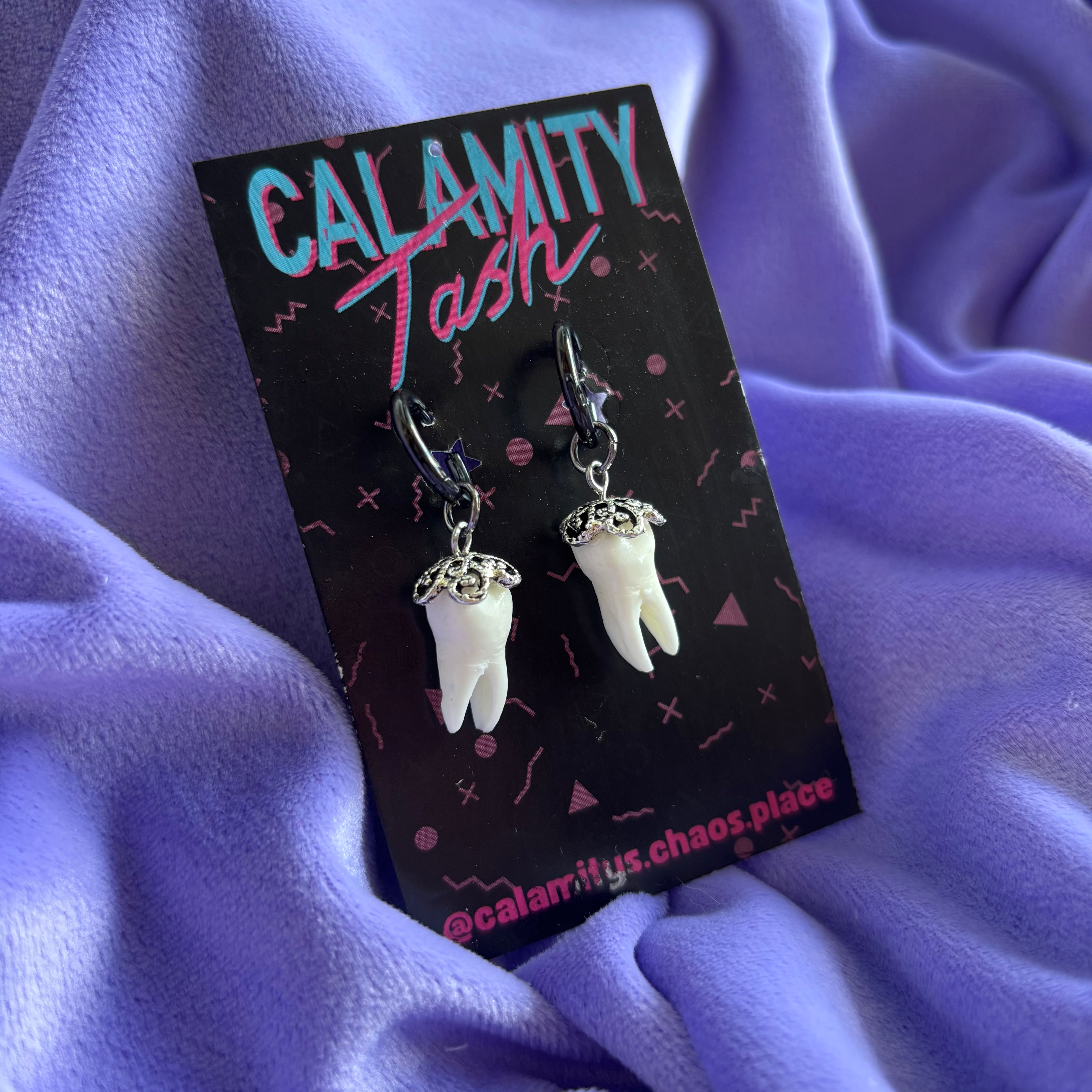 Stirling Silver Tooth Hoops