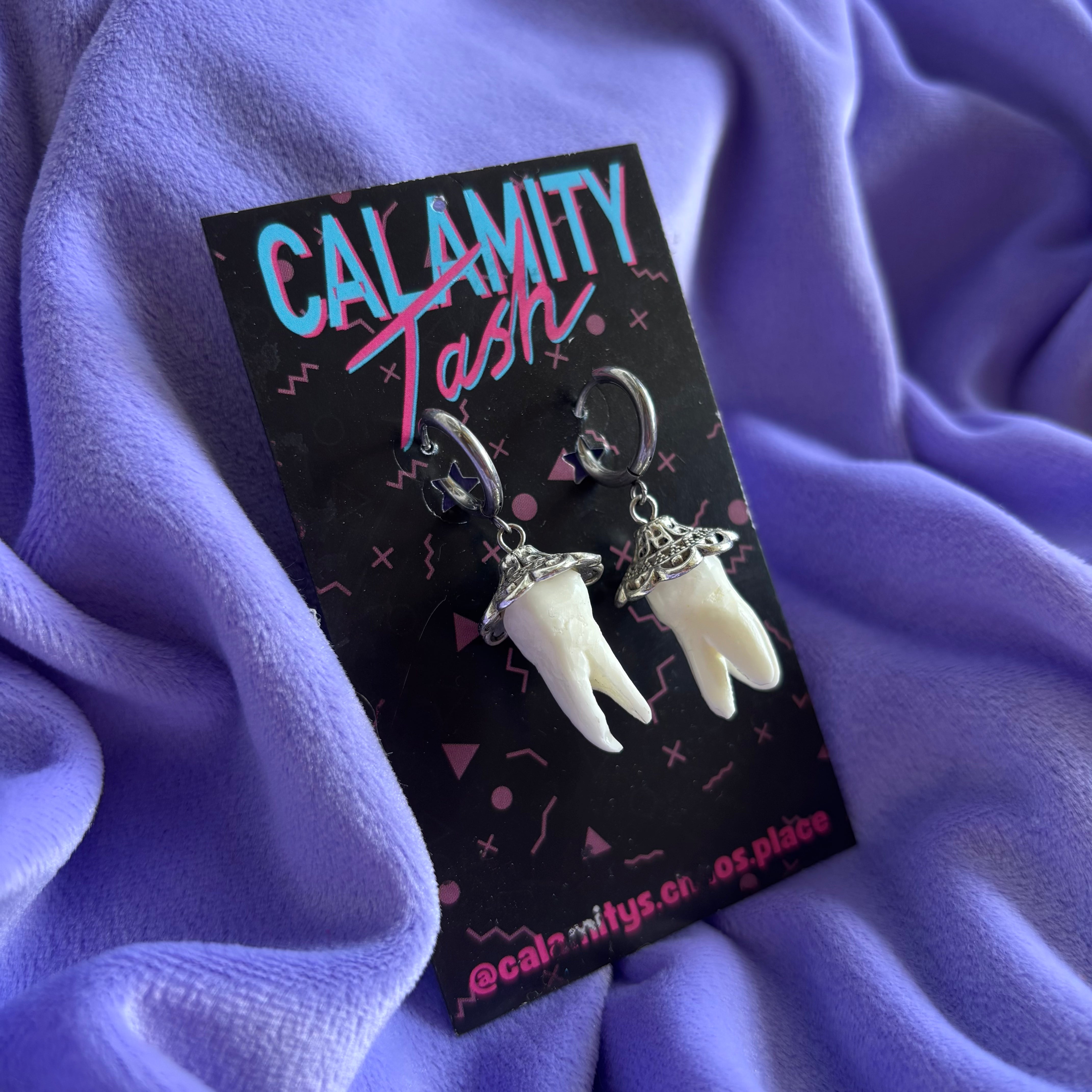 Stirling Silver Tooth Hoops