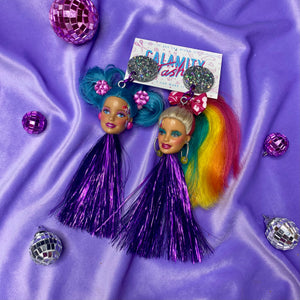 Barbie Beheaded Earrings Rainbow