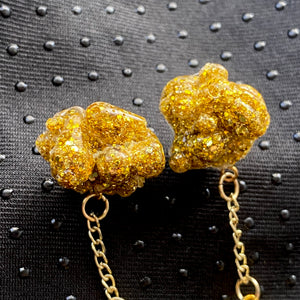 Gold Lump Tooth Earrings