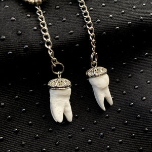 Emerald Single Tooth Earrings