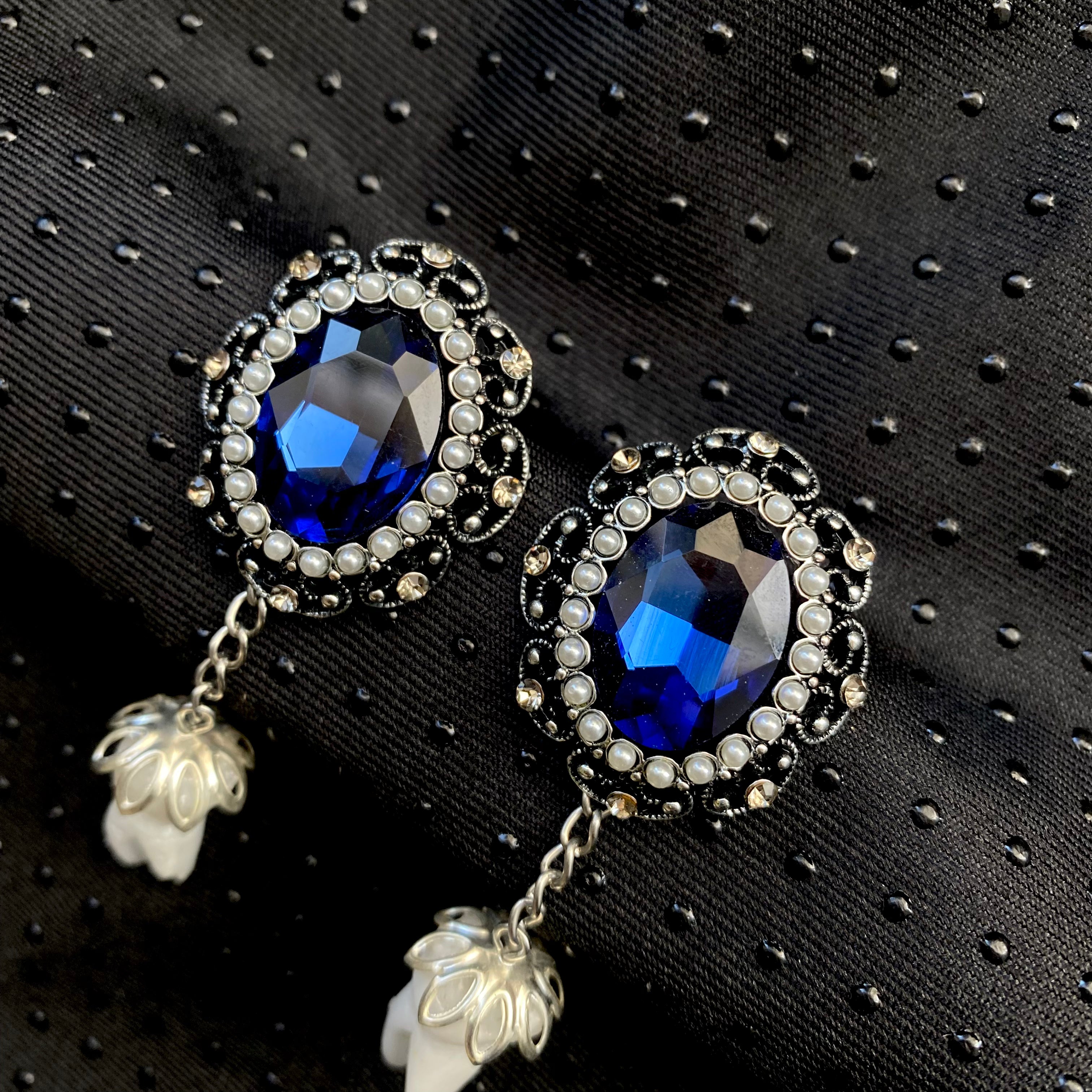 Sapphire Tooth Earrings