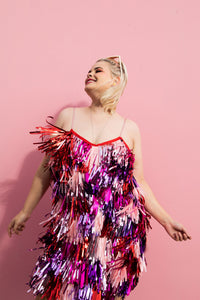 HIRE Hot Tamale Tinsel Dress